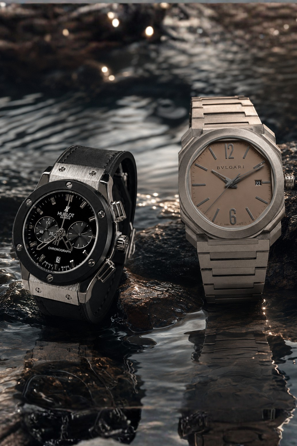 Hublot All Black + Bvlgari Octo