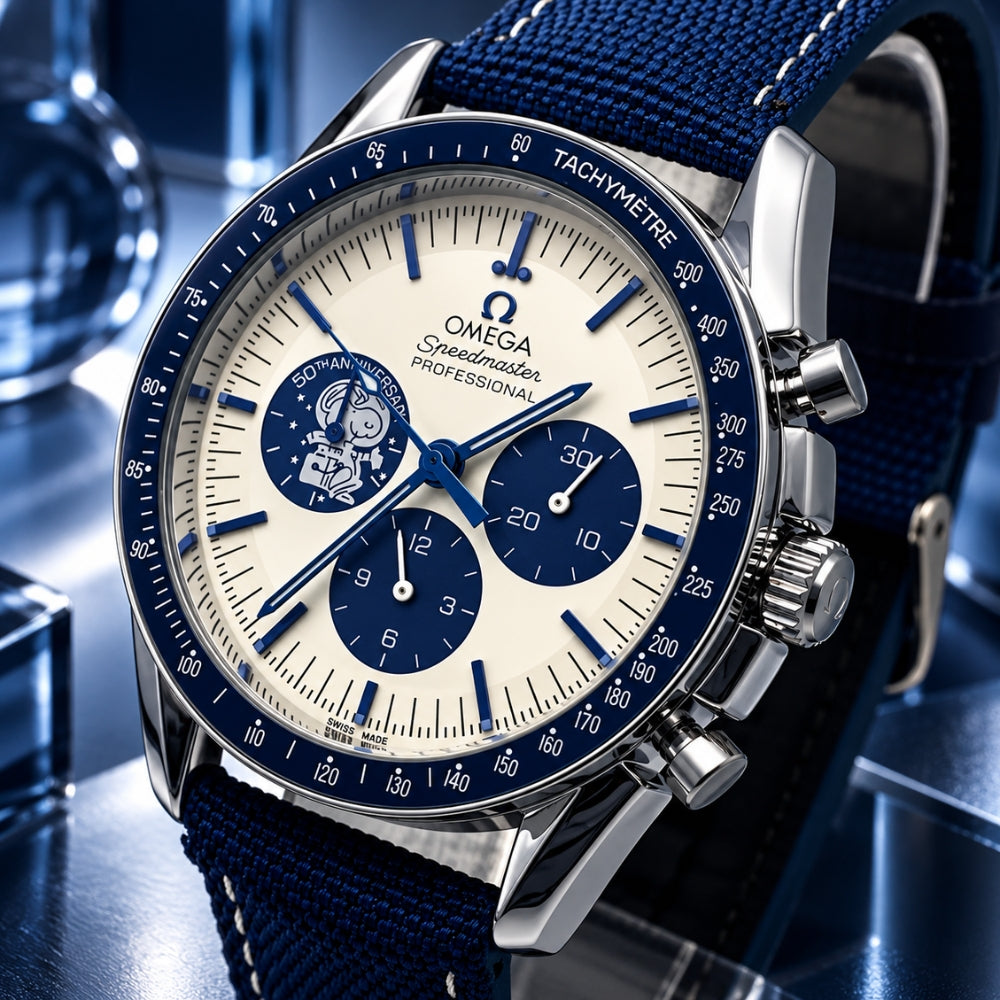 Relógio Omga Snoopy Blue Edition - 1ª linha