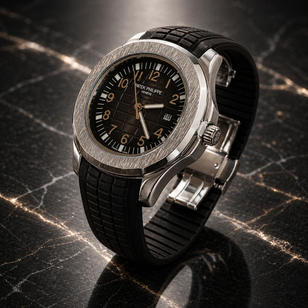 Relógio Patek Aquanut Black & Silver - 1ª linha