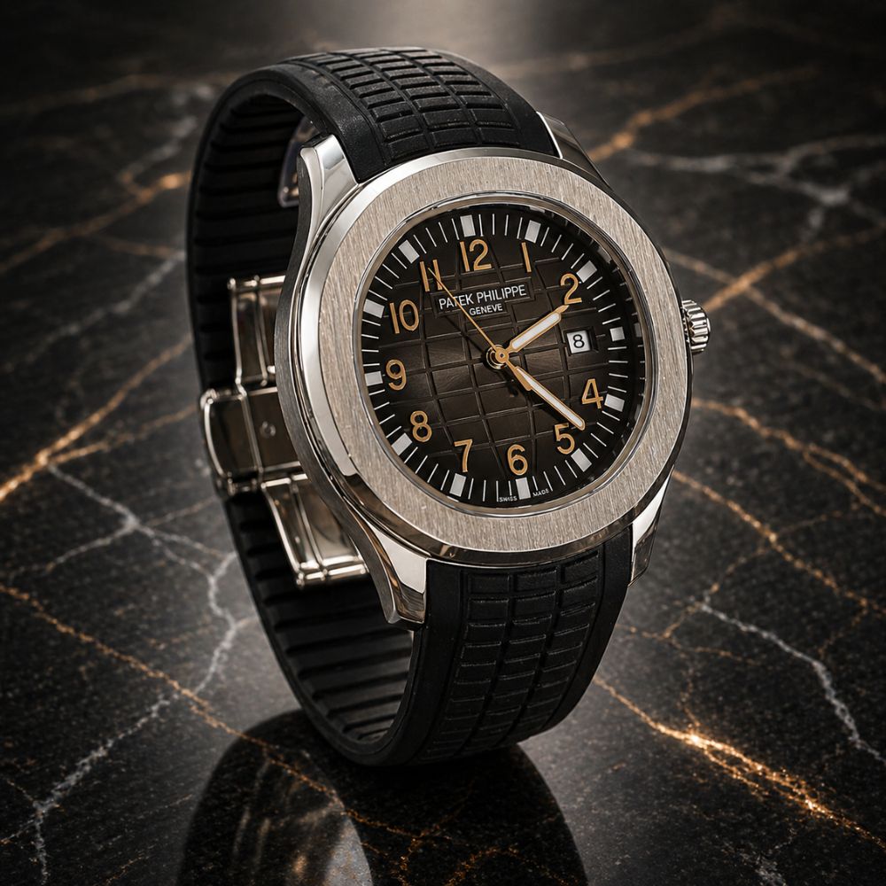 Relógio Patek Aquanut Black & Silver - 1ª linha